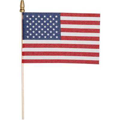 Valley Forge 4 In. x 6 In. Polycotton Stick American Flag